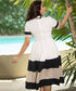 Three Panel Top Buttoned Linen Dress